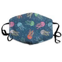 YUIOP Colorful Jellyfish Printed Mask Neutral Mask for Men and Women Polyester Dust-Proof Breathable Mask