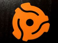 (10 Pack) Orange Plastic 45 RPM 7 Inch Vinyl Record Adapter / Adaptor - 7" Flat Inserts