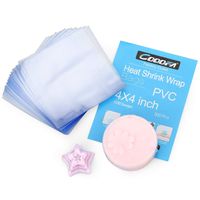 COQOFA 200 pcs 4X4 inch Small PVC Heat Shrink Wrap Bags 100 Gauge for Soaps Bath Bombs and DIY Handmade Crafts, Clear Non-Toxic, Odorless