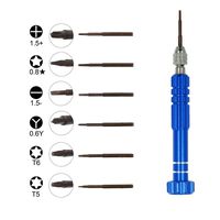 LUVSS 6 in 1 Repair Open Tools Kit for iPhone 7 0.6mm Tri-Wings Y Tip Screwdriver, T5 T6 Pentalobe Mobile Phone Fix Screwdriver Set for iPhone 5s 6 6s 7 8 Plus X/Samsung/Nokia (Random Color)