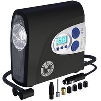P.I. AUTO STORE Premium Air Compressor Tire Inflator for Automobiles and Bikes. Portable 12V DC Electric Car Tire Pump, Auto Shut Off, Digital Pressure Gauge, LED Light. New Improved Version