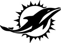 Dolphin Miami NFL Team Splashing Tribal Vinyl Decal Sticker for Car Laptop Window Bumper Sticker (23" inches (Black)