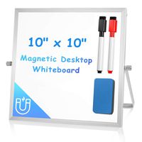 Small Dry Erase White Board for Desk 10" X 10", Arcobis Magnetic Double Sided Easel Board Personal Desktop Tabletop Dry Erase Boardwith Stand for Kids Home Office