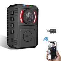 Upgrade Police Body Camera with Night Vision for Law Enforcement HD 1080P Motion Detection Body Worn Camera Mini Spy Portable Body Camera with 64GB Memory Card Security Personal Camera with Phone App