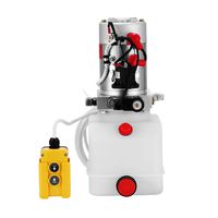 Happybuy Hydraulic Pump 12V DC Single Acting Hydraulic Power Unit 4 Quart Plastic Tank Hydraulic Pump Power Unit for Dump Trailer Car Lifting Truck (4 Quart Single Acting Plastic)