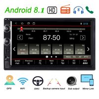 Double Din Car Stereo Android 8.1 System 80GB ROM FM Radio Compatible with 7 Inch HD IPS Touchscreen GPS Navigation Bluetooth Mirror Link Backup Camera USB SD