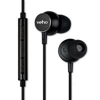Veho Z-3 in-Ear Headphones | Stereo Earphones | Noise Isolating Earbuds | Microphone | Remote Control - Black (VEP-011-Z3)