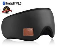 ASIILOVI Sleep Headphones, Bluetooth Sleep Mask Eye Mask for Sleeping, Built-in Ultra-Thin HD Speakers and Mic Perfect for Insomnia, Nap, Snoring, Air Travel, Meditation & Relaxation (Black-Leather)