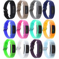 Garmin Vivofit 2 Buckle Bracelet - Adjustable Wristband and Wristwatch Style - Silicone Replacement Secure Band with Chrome Watch Clasp and Fastener Buckle for Garmin Vivofit 2 (Pack of 12)