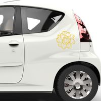 Floral Decal Stickers - Decoration Art Graphics for Car Window Laptop (Yellow)