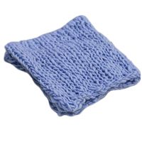 Baby Photography Props Basket Braid Wool Wrap Newborn Photo Shoot Baskets Filler Posing Stuffer Background Blanket (Blue)
