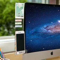 Home-organizer Tech Notes Holder and Reminder Memo Board for Computer Monitors Screen Acrylic Message Boards Memo Pads (Left)