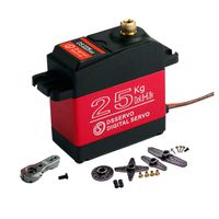DS3225 25KG 180 Degree Digital RC Servo - RCapture Waterproof High Torque Full Metal Gear Servo Motor with 25T Servo Horn for RC Robotic Arm Model DIY Baja Car 1/10 Scale Crawler Truck