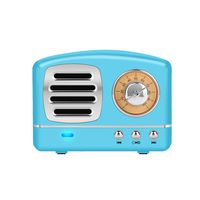 Dosmix Wireless Stereo Retro Speakers, Portable Bluetooth Vintage Speakers with Powerful Sound, Hands-Free Calls, Alexa Support, TF Card, AUX for Kitchen Bedrooms Party Outdoor Android iOS Blue