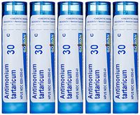 Boiron Antimonium Tartaricum 12C, 80 Pellets, Homeopathic Medicine for Cough (5 Pack)