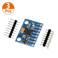 Aokin GY-521 MPU-6050 MPU6050 Module, 6 DOF 3 Axis Accelerometer Gyroscope Sensor Module 16Bit AD Converter Data Output IIC I2C DIY Kit for Arduino, 3 Pcs