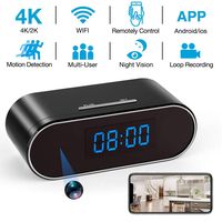 Hidden Camera Clock 4K WiFi Wireless 2019 Newest IP Camera with Seven Level Motion Detection Sensitivity,Password Protection and Automatically Turn on/off IR Light Function for Home via iPhone/Android