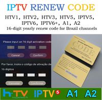 IPTV A2 HTV Brazil Brailian TV Box Renew Code Activation Code for A1/A2/ HT /IPTV 5 6, Subscription 16-Digit Renew Code, One Year, Brazilian IPTV TV Box Code