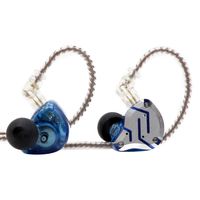 KZ ZS10 Pro, Linsoul 4BA+1DD 5 Driver in-Ear HiFi Metal Earphones with Stainless Steel Faceplate, 2 Pin Detachable Cable (Without Mic, Glare Blue)