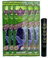 Herb Airtight Tube Pocket Protector with Juicy Jay's Grapes Gone Wild Hemp Wraps 5 Count DC Crafts Nation- Happy Face