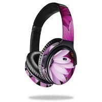 MightySkins Skin Compatible with Bose QuietComfort 35 Headphones - Purple Flowers | Protective, Durable, and Unique Vinyl Decal wrap Cover | Easy to Apply, Remove, and Change Styles | Made in The USA