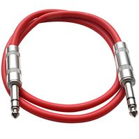 Seismic Audio - SATRX-3 - Red 3' 1/4" TRS to 1/4" TRS Patch Cable