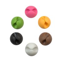 ROK Hardware Multipurpose Silicone Multicolor Green, Brown, White, Black, Pink, Orange Cable Clip Grip Wire Cord Type USB Desk Wall Desktop Organizer Charger Holder 6 Pack