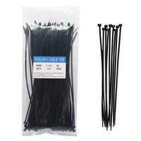 Nylon Cable Zip Ties Heavy Duty 8 Inch, Ultra Strong Plastic Wire Ties with 20 Pounds Tensile Strength, 100 Pieces, Nylon Tie Wraps with 0.1 Inch/2.5 mm Width in Black, Indoor and Outdoor UV Resistant