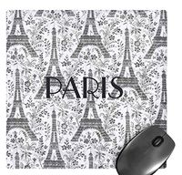3dRose LLC 8 x 8 x 0.25 Inches Mouse Pad, Silvery Gray Eiffel Towers with Paris Written in Black (mp_100533_1)