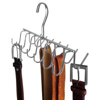 Evelots Closet Hanger/Rack-Belt/Scarf/Tie/Necklace/Handbag-Chrome Metal-14 Hooks
