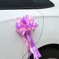 10pcs Party Decoration ribbon bow Pull flowers Christmas decoration festive supplies wedding car pull flower,Pink