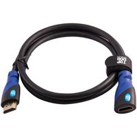Top Dog Cables - TD-06EBLBK3- Premium 3 ft High Speed HDMI Extension Cable MF Gold 3D HD BluRay XBOX 360 PS3