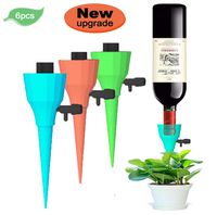 Upgraded 6 Pack Self Plant Watering Spikes with Adjustable Water Flow, Plant Waterer for Indoor Outdoor, Automatic Watering Spikes for Potted Plants