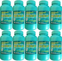 Simethicone 80 mg Anti-Gas Mint Flavor Chewable Tablets Generic for Mylanta Gas, Gas-X Regular For Fast Relief of Acid Indigestion Heartburn Sour Stomach Gas and Bloating 100 Tablets Bottle Pack of 10