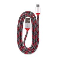 360 Electrical 360401 QuickCharge Braided Micro USB Cable, 3'/0.9m, Red