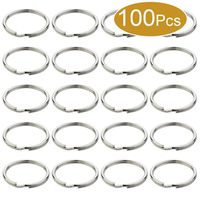 DeD 100Pcs 25mm Small Key Chain Key Ring Organization with Nickel Plated for Home Car Keys Attachment