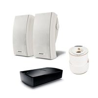 Bose 251 Wall Mount Outdoor Environmental Speakers (White) with SA-5 Amplifier and AmazonBasics Speaker Wire - 14-Gauge, 99.9% Oxygen-Free Copper, 100 Feet