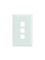 Legrand - On-Q WP3403WH10 Single Gang, 3 Port Keystone Wall Plate, White, 10 Pack