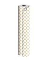 Jillson Roberts Bulk 1/2 Ream Double-Sided Reversible Gift Wrap Available in 12 Different Color Combinations, 30" x 417', Gold and Silver Dots