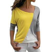[S-2XL]♥Clearance Sale Womens Sweatshirt REYO Patchwork Color Block O-Neck Long Sleeve Daily Pullover T-Shirt Blouse Tops