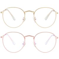 Blue Light Blocking Glasses for Women Man Round Metal Anti Blue Ray for Computer Harmful Ray UV Blocker Gaming Glasses