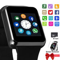 Smartwatch, Bluetooth Smart Watch Touch Screen Unlocked Mini Phone with Card Slot Make Call and Message Sleep Tracker with Pedometer Camera Music Play Compatible with Android iOS Phone Men Women