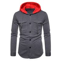 LUCAMORE Men's Autum Winter Pullover Hoodie Long Sleeve Hooded Sweatshirt Outwear Tops Blouse Dark Gray