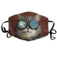 Hongclever Mouth Masks Cool Cat Reusable Washable Earloop Mask,Face Cover for Outdoor Sun Anti Dust Allergy
