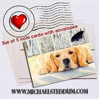 Michael Steddum Get It Golden Retriever Note Card Set