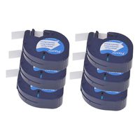 KCMYTONER 6 Pack Replace LetraTag Tape 91331 (S0721660) Black on White Plastic Tape Compatible for DYMO Label Maker LetraTag Plus LT100H LT100T QX50 (1/2 Inch x 13 Feet 12mm x 4m)