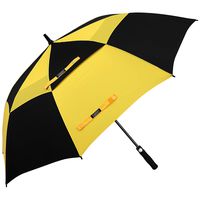G4Free 68 Inch Automatic Open Golf Umbrella Double Canopy Extra Large Oversize Windproof Waterproof Stick Umbrellas(Yellow/Black)