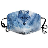 Animal Wolf Snow Art Dust Mask,Washable and Reusable Cleaning Gardening Outdoor Activities Warm Windproof Mask