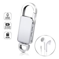 Mini Voice Recorder Dictaphone, 8GB USB Sound Audio Digital Voice Recorder with 96 Hrs Capacity for Lectures Speeches Meetings - Voice Activated Noise Cancellation MP3 Player Metal Casing Keychain