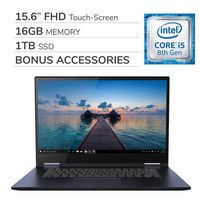 Lenovo Yoga 730 2-in-1 2019 15.6'' FHD Touch-Screen Laptop Notebook Computer,Intel 4-Core i5-8265U,16GB RAM,1TB SSD,Backlit Keyboard,No DVD,Wi-Fi,Bluetooth,Webcam,HDMI,Win 10 Home,Bonus Accessories